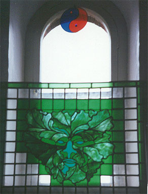 The Green Man of Green Man Stained Glass