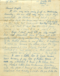 first page of the letter in Tor's hand
