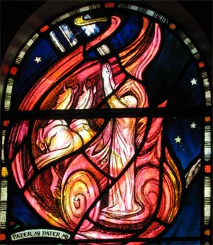 Top part of Tor's memorial window for Bishop Kelly in Mullewa